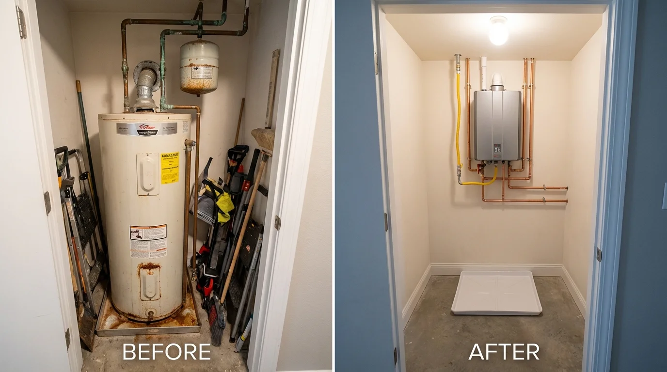 Tank water heater versus wall-mounted tankless unit comparison for Forest Hills, NY homeowners